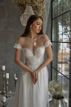 Luxurious Elegant Lace Beading Off Shoulder Mermaid Fluffy Mopping Floor Wedding Dresses New 2023 Fairy Appliques Bridal Gown