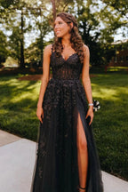 Mariana |A-line Sweetheart Lace Tulle Prom Dress with Slit