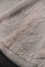 Gorgeous Puff-Sleeve Ball Gown Sweetheart Neckline Beaded Lace Wedding Dress with Ruffled Train E-309
