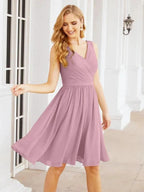 Numbersea Homecoming Dresses Knee Length Skirt V Back 28062