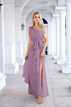 Ladies Chiffon One Shoulder Bridesmaid Evening Dress Wedding Party Evening Dress 28133