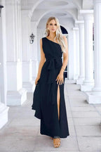 Ladies Chiffon One Shoulder Bridesmaid Evening Dress Wedding Party Evening Dress 28133