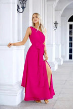 Ladies Chiffon One Shoulder Bridesmaid Evening Dress Wedding Party Evening Dress 28133