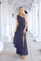 Ladies Chiffon One Shoulder Bridesmaid Evening Dress Wedding Party Evening Dress 28133