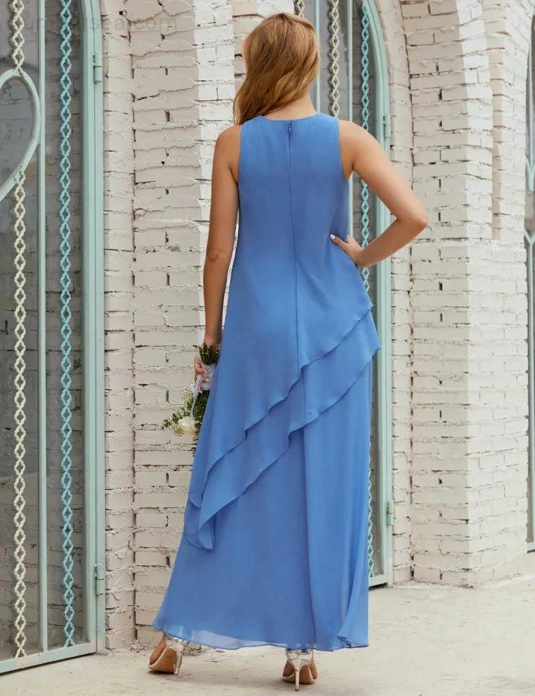 Chiffon Long Plus Size Mother of Bride Dresses Formal Bridesmaid Prom Gown SY28019