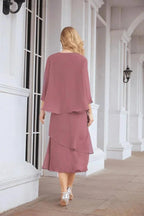 Sunnderly Two-Piece A-line Mother of The Bride Dress Formal Party Gown Dress SY28072