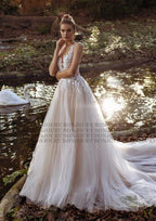 Pastrol Wedding Dress V-neck Tank Sleeveless 2023 For Women Bridal Vestidos De Noiva Custom Made Appliques Formal