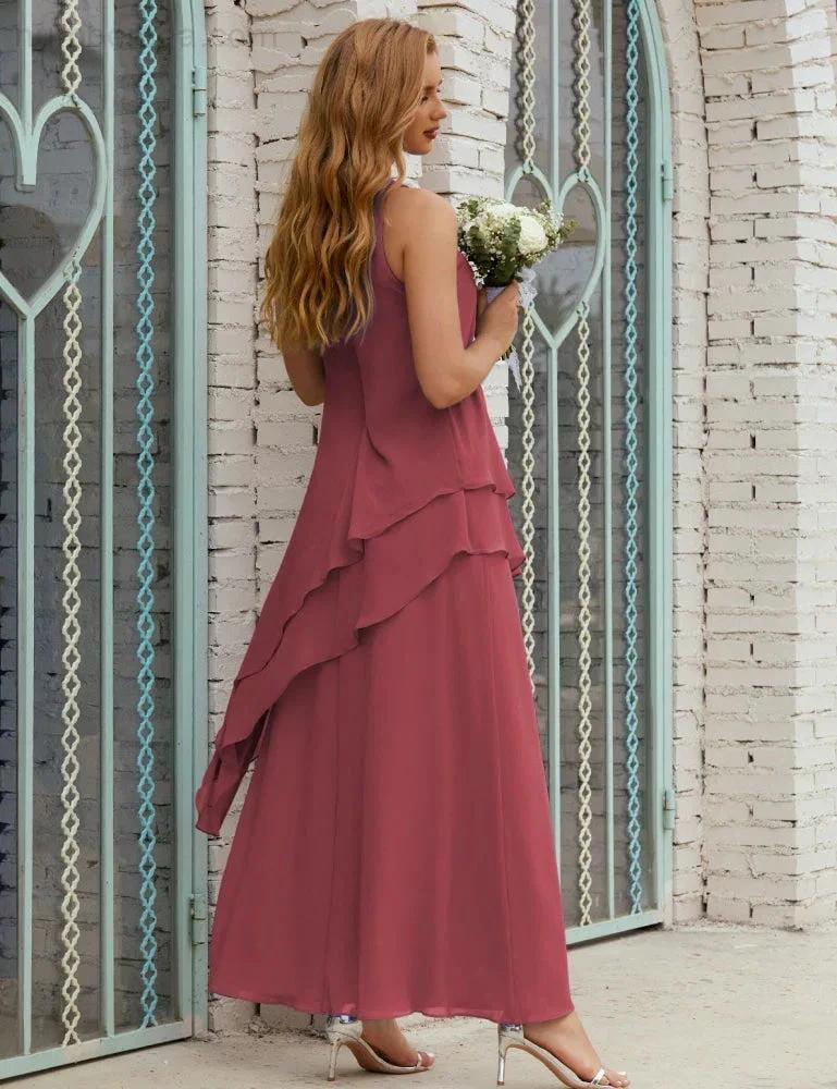 Chiffon Long Plus Size Mother of Bride Dresses Formal Bridesmaid Prom Gown SY28019