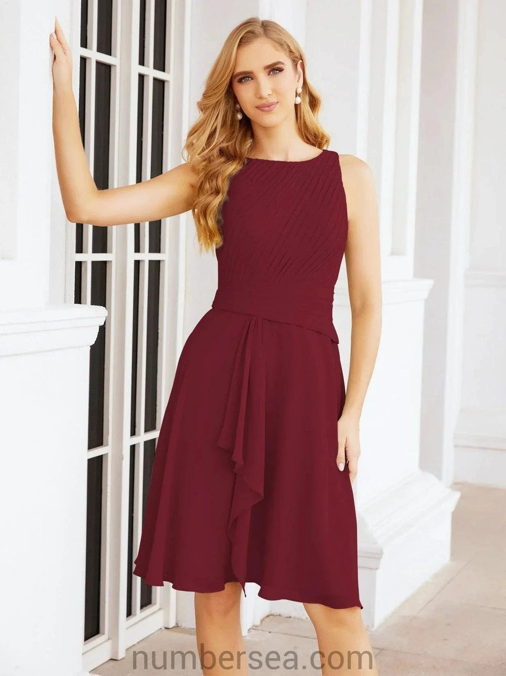 Sunnderly Mother of The Bride Dresses Prom Dress Casual Pleated Dress  SY28065