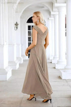 Ladies Chiffon V Neck Sleeveless Floor Length Bridesmaid Evening Dress Wedding Party Evening Dress 28126