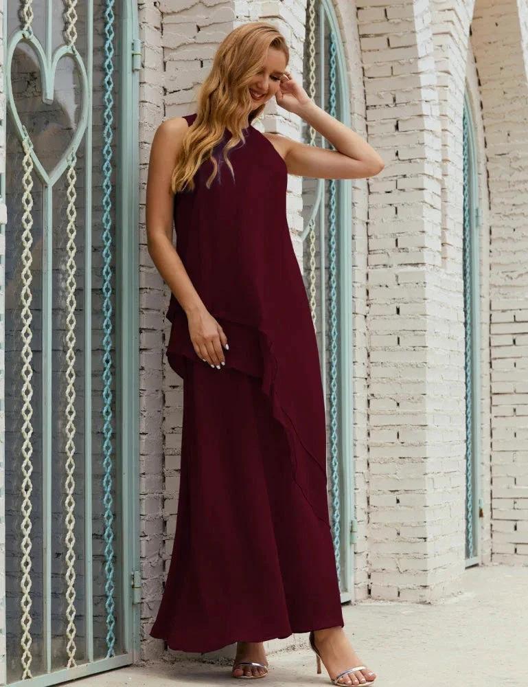 Chiffon Long Plus Size Mother of Bride Dresses Formal Bridesmaid Prom Gown SY28019