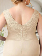 Champagne A-Line Sweetheart Neckline Pleated Mesh Dress