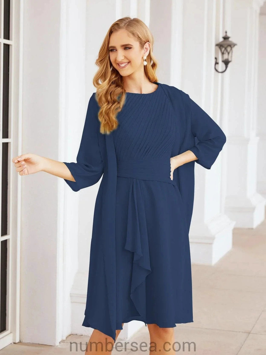 Sunnderly Mother of The Bride Dresses Prom Dress Casual Pleated Dress  SY28065