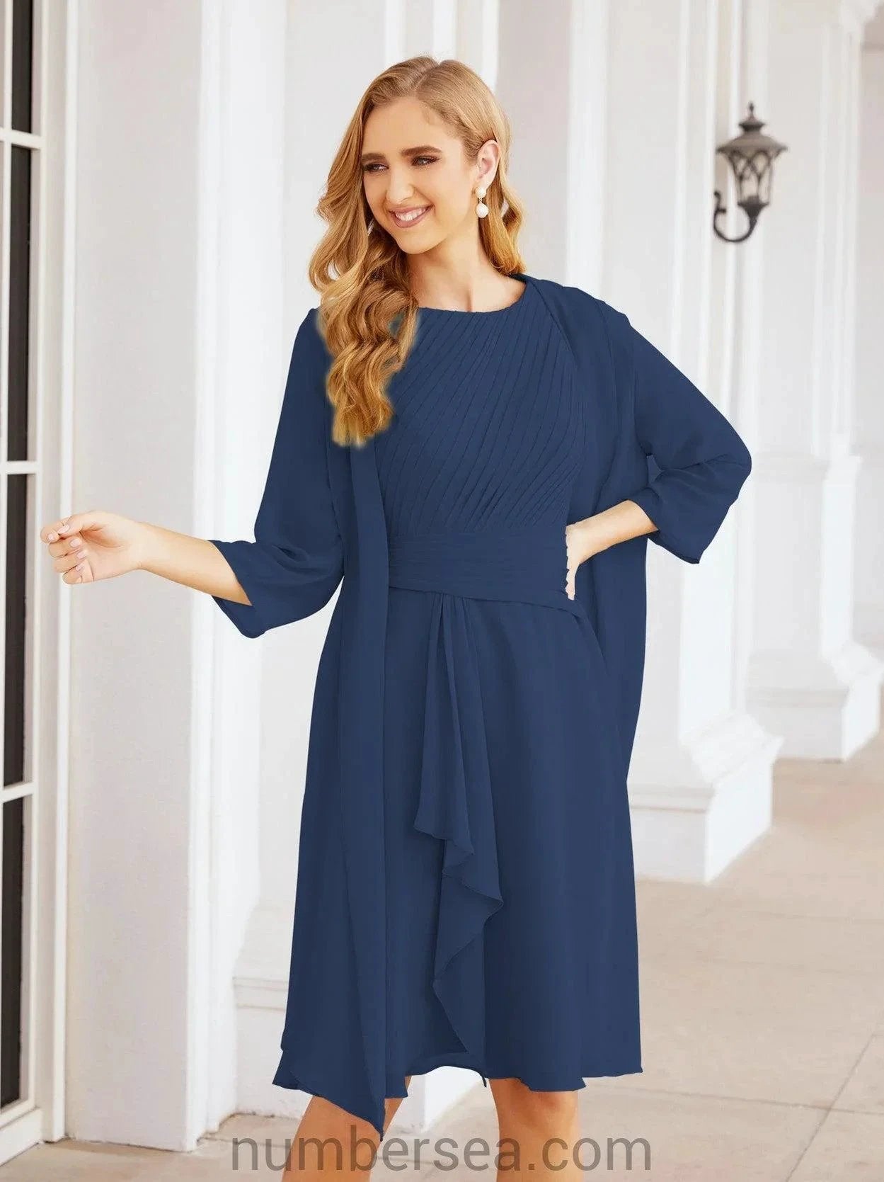 Sunnderly Mother of The Bride Dresses Prom Dress Casual Pleated Dress  SY28065