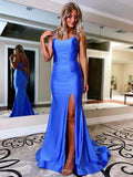 Sapphire |Mermaid Spaghetti Straps Jersey Prom Dress