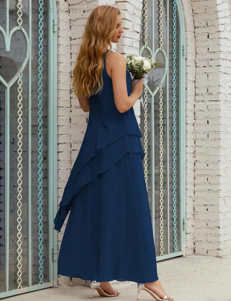 Chiffon Long Plus Size Mother of Bride Dresses Formal Bridesmaid Prom Gown SY28019