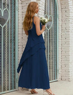 Chiffon Long Plus Size Mother of Bride Dresses Formal Bridesmaid Prom Gown SY28019