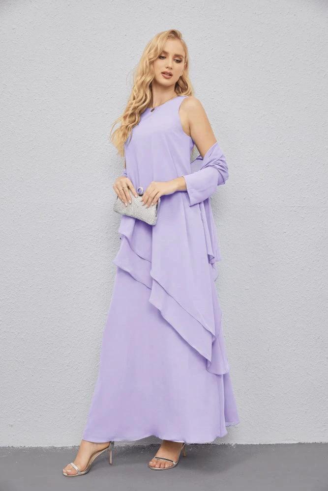 Mother of Bride Dresses with Open Front Lightweight Cardigan Formal Prom Gown  28081