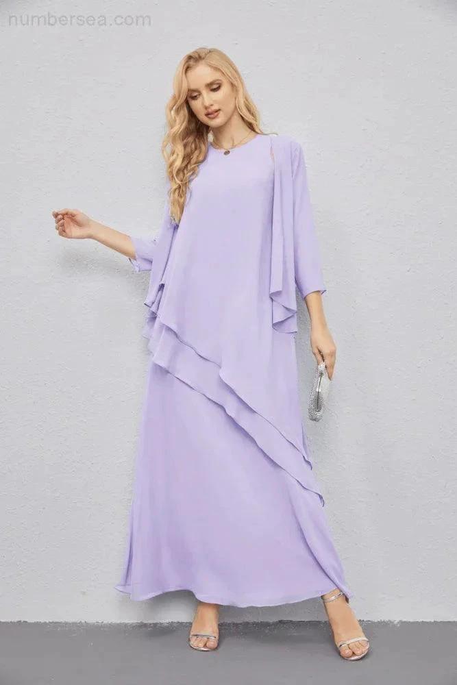 Mother of Bride Dresses with Open Front Lightweight Cardigan Formal Prom Gown  28081