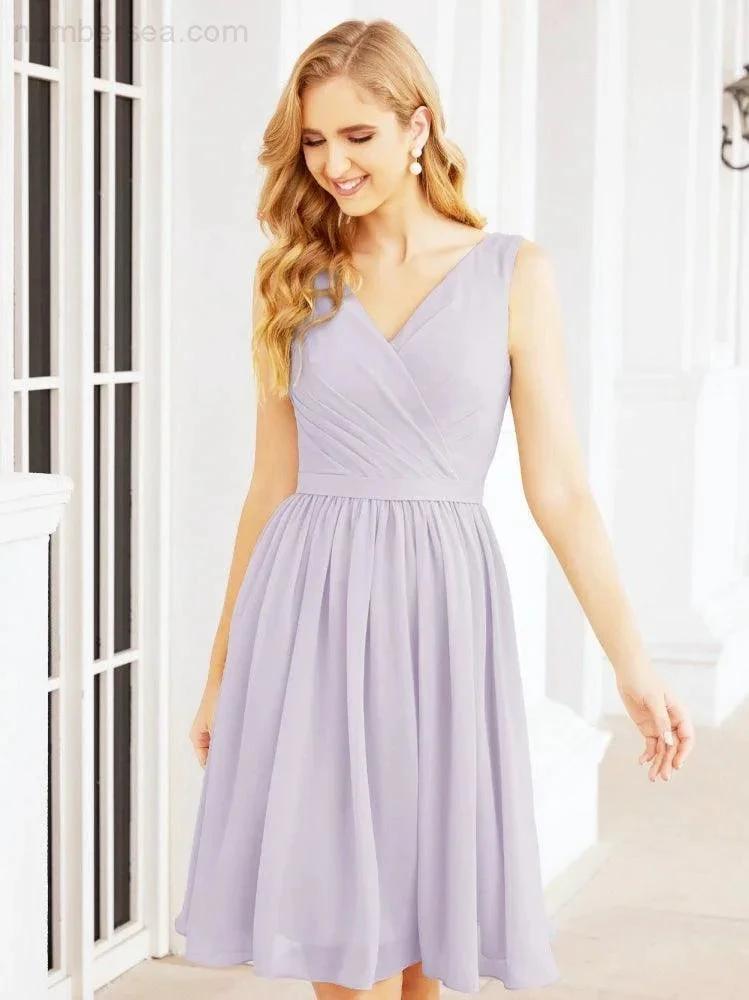 Numbersea Homecoming Dresses Knee Length Skirt V Back 28062