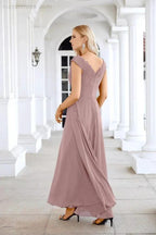 Ladies Chiffon V Neck Sleeveless Floor Length Bridesmaid Evening Dress Wedding Party Evening Dress 28126
