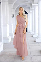 Ladies Chiffon One Shoulder Bridesmaid Evening Dress Wedding Party Evening Dress 28133