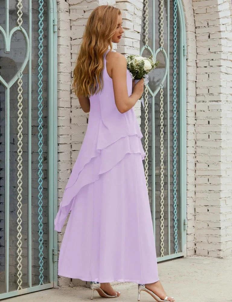 Chiffon Long Plus Size Mother of Bride Dresses Formal Bridesmaid Prom Gown SY28019
