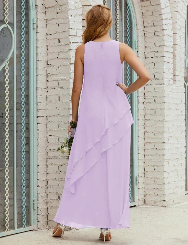 Chiffon Long Plus Size Mother of Bride Dresses Formal Bridesmaid Prom Gown SY28019