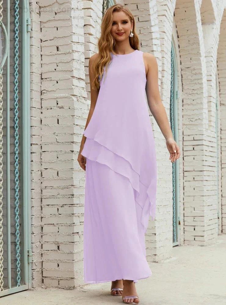 Chiffon Long Plus Size Mother of Bride Dresses Formal Bridesmaid Prom Gown SY28019