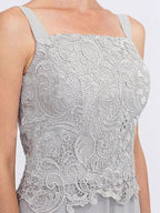 3 Piece Chiffon Square Neck Mother of the Bride Pantsuits with Jacket
