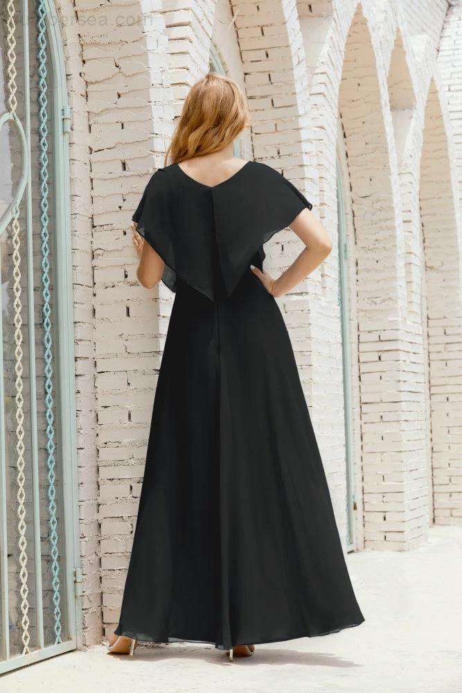 Numbersea  Mother of The Bride Dresses Plus Size V-Neck Floor Length Formal Prom Dress for Wedding Guest 28020