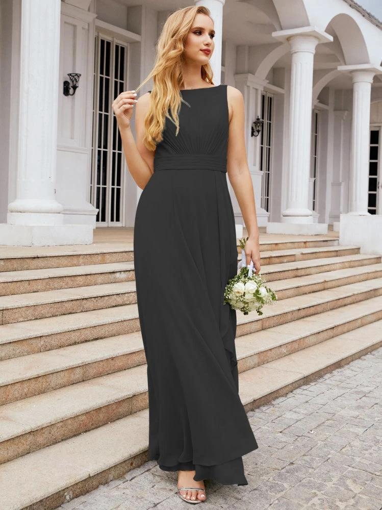Numbersea Bridesmaid Dresses for Wedding Ruffles Long Formal Prom Gowns 28039
