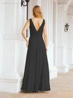 Numbersea Bridesmaid Dresses for Wedding Ruffles Long Formal Prom Gowns 28039
