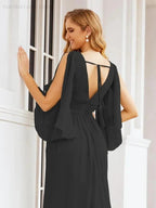 Numbersea Bridesmaid Dresses with Split for Wedding Party Flutter Sleeves 28045