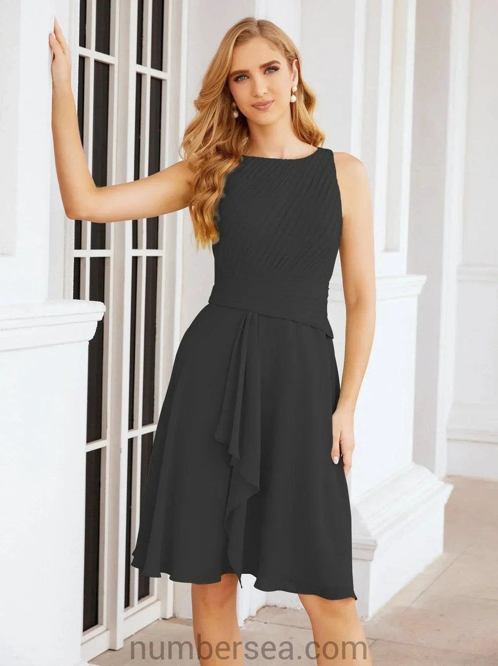 Sunnderly Mother of The Bride Dresses Prom Dress Casual Pleated Dress  SY28065