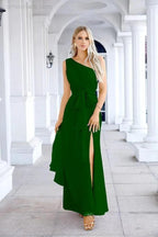 Ladies Chiffon One Shoulder Bridesmaid Evening Dress Wedding Party Evening Dress 28133