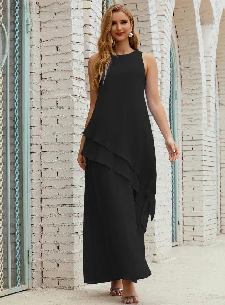 Chiffon Long Plus Size Mother of Bride Dresses Formal Bridesmaid Prom Gown SY28019