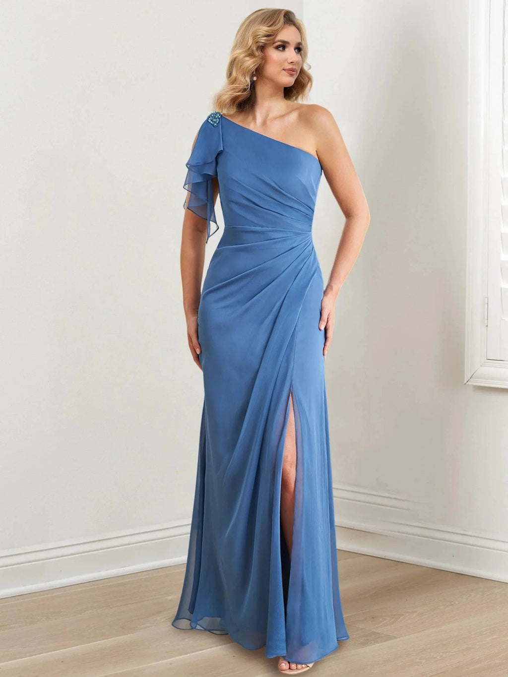 Sheath/Column One-Shoulder Floor-Length Mother of the Bride Dresses