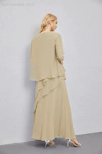 Mother of Bride Dresses with Open Front Lightweight Cardigan Formal Prom Gown  28081
