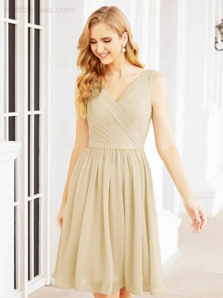 Numbersea Homecoming Dresses Knee Length Skirt V Back 28062