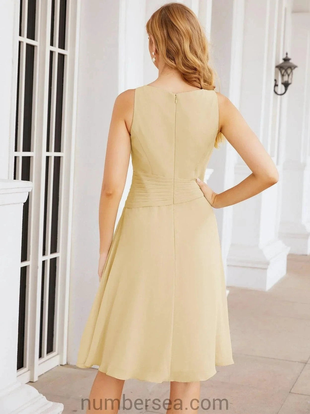 Sunnderly Mother of The Bride Dresses Prom Dress Casual Pleated Dress  SY28065
