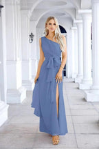 Ladies Chiffon One Shoulder Bridesmaid Evening Dress Wedding Party Evening Dress 28133