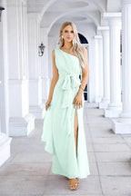 Ladies Chiffon One Shoulder Bridesmaid Evening Dress Wedding Party Evening Dress 28133