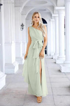 Ladies Chiffon One Shoulder Bridesmaid Evening Dress Wedding Party Evening Dress 28133