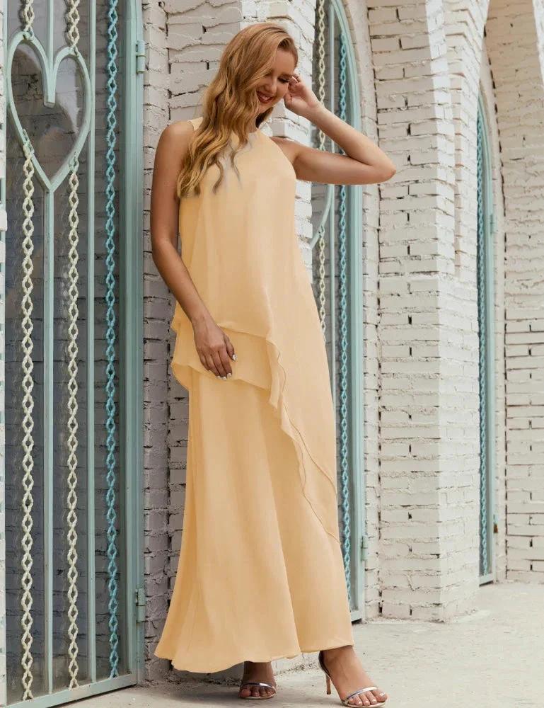 Chiffon Long Plus Size Mother of Bride Dresses Formal Bridesmaid Prom Gown SY28019