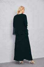 Mother of Bride Dresses with Open Front Lightweight Cardigan Formal Prom Gown  28081