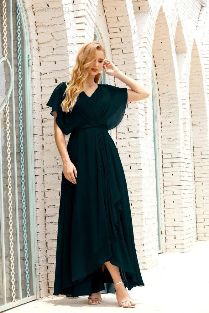 Numbersea  Mother of The Bride Dresses Plus Size V-Neck Floor Length Formal Prom Dress for Wedding Guest 28020