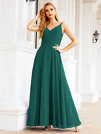 Numbersea Spaghetti Strap Bridesmaid Dresses V Neck Butterfly Back Fromal Evening Party Prom Gown 28036