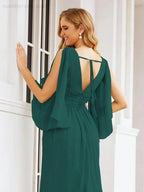 Numbersea Bridesmaid Dresses with Split for Wedding Party Flutter Sleeves 28045