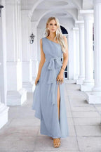 Ladies Chiffon One Shoulder Bridesmaid Evening Dress Wedding Party Evening Dress 28133